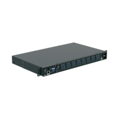 PANDUIT PDU Switchable y Monitoreable por Toma (MS) para Distribución de Energía, Enchufe de Entrada NEMA 5-15P, Con 8 Salidas 5-20R, Horizontal 19in, 120 Vca, 15 Amp, 1UR MOD: P08E14M