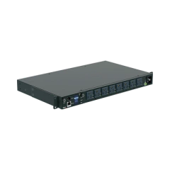 PANDUIT PDU Switchable y Monitoreable por Toma (MS) para Distribución de Energía, Enchufe de Entrada NEMA 5-15P, Con 8 Salidas 5-20R, Horizontal 19in, 120 Vca, 15 Amp, 1UR MOD: P08E14M
