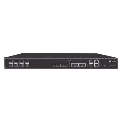 TP-LINK OLT de 8 puertos GPON, hasta 1024 ONUs, 4 puertos combo (RJ45 + SFP) Gigabit + 2 puertos SFP+ 10GbE, 2 fuentes AC (incluidas) MOD: P1201-08