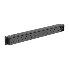 PANDUIT PDU Básico para Distribución de Energía, Enchufe de Entrada NEMA 5-15P, Con 12 Contactos NEMA 5-20R, Instalación Horizontal de 19in, 1UR, 15 Amp, 120 Vca MOD: P12B01M