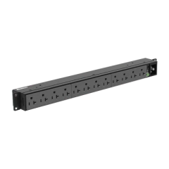 PANDUIT PDU Básico para Distribución de Energía, Enchufe de Entrada NEMA 5-20P, Con 12 Contactos NEMA 5-20R, Instalación Horizontal de 19in, 1UR, 20 Amp, 120 Vca MOD: P12B19M