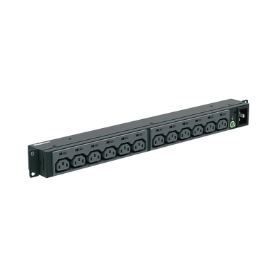 PANDUIT PDU Básico para Distribución de Energía, Enchufe de Entrada NEMA L6-20P, Con 13 Contactos C13, Instalación Horizontal de 19in, 1UR, 20 Amp, 120 o 220 Vca MOD: P12B46M