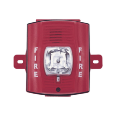 SYSTEM SENSOR Sirena Estrobo Para Exterior De Dos Hilos Color Rojo Montaje Pared MOD: P2RH-K