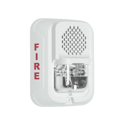 SYSTEM SENSOR Sirena de Baja Frecuencia con Lámpara Estroboscópica / a 2 Hilos / Montaje en Muro / Configuración Estroboscópica Seleccionable / Color Blanco MOD: P2WL-LF