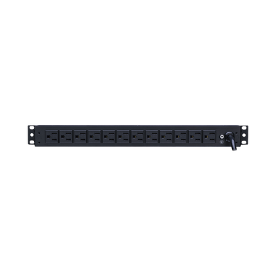 CYBERPOWER PDU Básico Para Distribución de Energía, Con 12 Tomas NEMA 5-15R Traseras y 2 Tomas 5-15R Frontales, 1UR, 15 Amp, 120 Vca MOD: PDU15B2F12R