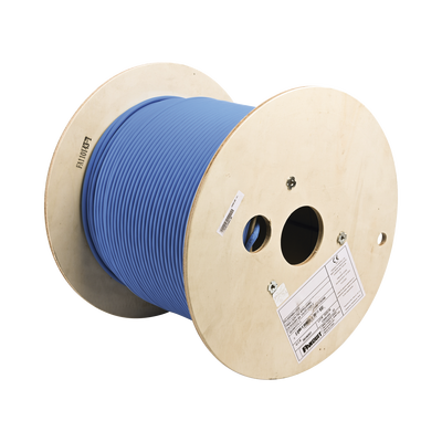 PANDUIT Bobina de Cable Blindado F/UTP de 4 Pares, Cat6A, Soporte de Aplicaciones 10GBase-T, LSZH (Libre de Gases Tóxicos), Color Azul, 305m MOD: PFL6X04BU-CEG