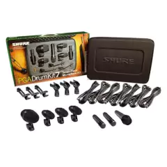 SHURE PGADRUMKIT7 Kit de micrófonos para batería de 7 piezas - Modelo PGADRUMKIT7 - Captura el sonido de tu batería de manera profesional - Incluye micrófonos dinámicos y de condensador - tienda en línea