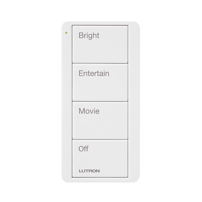 LUTRON ELECTRONICS Control inalambrico PICO, 4 botones para con escenas ya predefinidas y grabado. MOD: PJ2-4B-GWH-P01