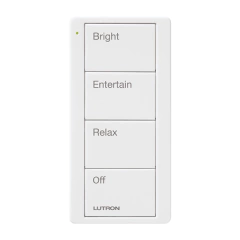 LUTRON ELECTRONICS Control remoto inalambrico PICO, con escenas predefinidas para espacio en sala.. MOD: PJ24BGWHP03
