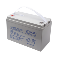 EPCOM POWERLINE Batería 12V @ 100 Ah / AGM-VRLA / Uso en Aplicación Fotovoltaica /Terminales Tipo T12 ( HEX ) MOD: PL-100-12