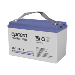 EPCOM POWERLINE Batería Ciclo Profundo 12V, 110 Ah / AGM-VRLA / Uso en Aplicación Fotovoltaica /Terminales Tipo Tornillo HEX M6 PL-110-D12