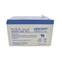 EPCOM POWERLINE Batería de respaldo / 12 V, 12 Ah / UL / Tecnología AGM-VRLA / Para uso en equipo electrónico Alarmas de intrusión / Incendio/ Control de acceso / Video Vigilancia / Terminales F2. PL-1.2-12