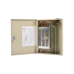 EPCOM POWERLINE Fuente de alimentación para 12 Vcc, 20 A, 18 salidas; Voltaje de entrada : 100-240 Vca, con capacidad de respaldo, requiere batería MOD: PL12DC20A