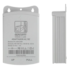 EPCOM POWERLINE Fuente de Poder para Exterior / 12 Vcc / 2 Amp / 1 Salida / Voltaje de Entrada de 100 - 240 VCA MOD: PL-12-DC-2AW