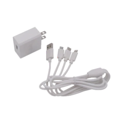 EPCOM POWERLINE Cargador de pared de 5 Vcc 2A / Multi-puertos / USB-C, Micro USB, Lightning (iPhone) MOD: PL52C