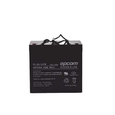 EPCOM POWERLINE Batería de respaldo / 12 V, 75 Ah / UL / Tecnología AGM-VRLA / Retardante a la flama / Para uso Uso en: Aplicaciones fotovoltaicas / Terminales tipo M6. PL-5512-FR