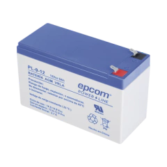 EPCOM POWERLINE Batería de respaldo / 12 V, 9 Ah / UL / Tecnología AGM-VRLA / Para uso en equipo electrónico Alarmas de intrusión / Incendio/ Control de acceso / Video Vigilancia / Terminales F1. PL912