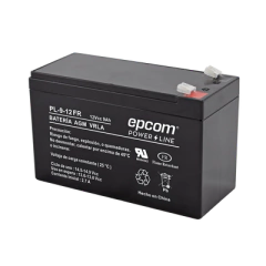 EPCOM POWERLINE Batería de respaldo / 12 V, 9 Ah / UL / Tecnología AGM-VRLA / Retardante a la flama / Para uso en equipo electrónico Alarmas de intrusión / Incendio/ Control de acceso / Video Vigilancia / Terminales tipo F1. PL-9-12FR
