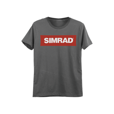 SIMRAD Playera gris talla mediana con logo de SIMRAD. MOD: PLA-SIM-MD
