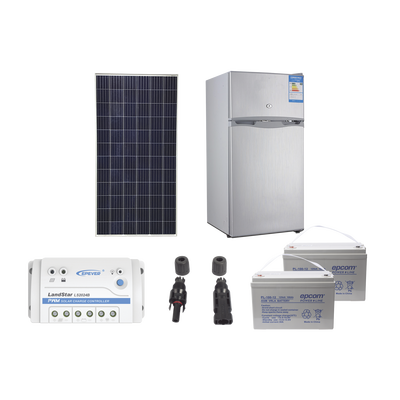 EPCOM POWERLINE Kit de energía solar para refrigerador de 105 L de aplicaciones aisladas de la red eléctrica MOD: PL-FRIDGE-105