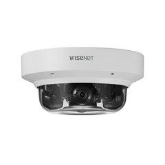 Hanwha Techwin Wisenet Cámara IP Multisensor 8MP ( 4 Sensores de 2MP) WDR 120 DB, Lente Motorizado 3 - 6 MM / HPOE / IP66 / IK10 / NEMA 4X MOD: PNM-9084QZ1