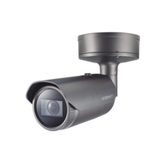 Hanwha Techwin Wisenet Camara Bala IP 4K con IA / Lente Motorizado 4.5 a 10mm / P-Iris / WDR 120dB / H.265 / RanuraSD / Protección IP67 IK10 NEMA4X MOD: PNO-A9081R
