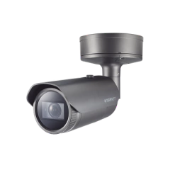 Hanwha Techwin Wisenet Camara Bala IP 4K con IA / Lente Motorizado 4.5 a 10mm / P-Iris / WDR 120dB / H.265 / RanuraSD / Protección IP67 IK10 NEMA4X MOD: PNO-A9081R