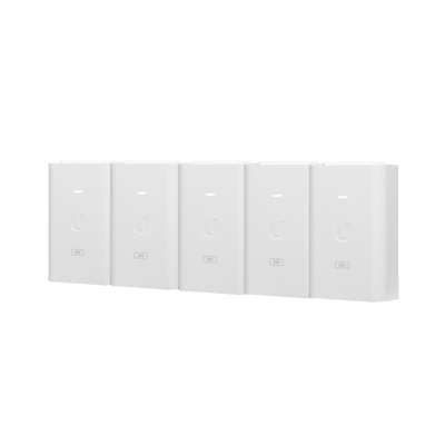 UBIQUITI NETWORKS 5 Unidades del Adaptador PoE Ubiquiti de 24 VDC, 1.0 A con puerto Gigabit, color blanco MOD: POE-24-24W-5P
