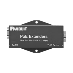 PANDUIT Receptor PoE/PoE+ Para Uso con Transmisor POEXTX1, Hasta 610 Metros (2000 ft) con Cable Cat5e o Cat6, 10/100Mbps MOD: POEXRX1