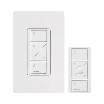 LUTRON ELECTRONICS (Caseta Wireless) Kit, Atenuador, control remoto PICO y tapa. P-PKG1W-WH