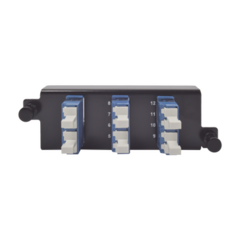 SIEMON Placa acopladora de Fibra Óptica "Plug and Play", Con 6 Conectores LC Duplex (12 Fibras), Para Fibra Monomodo, Azul MOD: PPM-F-LCU12-01