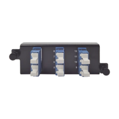 SIEMON Placa acopladora de Fibra Óptica "Plug and Play", Con 6 Conectores LC Duplex (12 Fibras), Para Fibra Monomodo, Azul MOD: PPM-F-LCU12-01