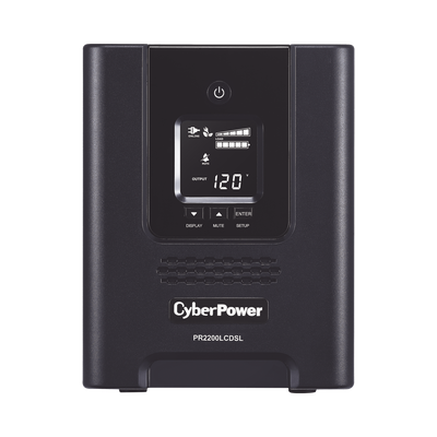 CYBERPOWER UPS de 2070 VA/1980 W, Topología Línea Interactiva, Entrada 120 Vca NEMA 5-20P, Onda Senoidal Pura, Tipo Mini Torre, Con 7 Tomas NEMA 5-20R y 1 NEMA L5-20R MOD: PR2200LCDSL