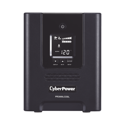 CYBERPOWER UPS de 3000 VA/2700 W, Topología Línea Interactiva, Entrada 120 Vca NEMA L5-30P, Onda Senoidal Pura, Tipo Mini Torre, Con 6 Tomas NEMA 5-20R y 1 NEMA L5-30R PR3000LCDSL