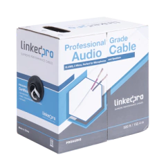 LINKEDPRO BY EPCOM Cable para audio profesional de 2 conductores calibre 18 para aplicaciones de audio y automatización bobina de 152 m MOD: PRO-AUDIO