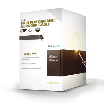LINKEDPRO BY EPCOM Retazo de Cable de 100 metros Cat6 aleacción de Cobre y Aluminio ( CCA ), color Azúl Versión Económica. Uso en interior. MOD: PROCAT6100MTS