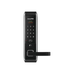 Syscom Cerradura inteligente para puertas con doble cerrojo/teclado Touch Screen, Apertura con tarjeta Mifare /Contraseña y Llave de emergencia MOD: PRO-LOCK-MIL