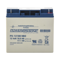 POWER SONIC Batería Ácido de Plomo, Sellada, Recargable, 12V, 18AH, 5 Años Vida Útil, Terminales tipo NB2, Reconocida UL PS-12180-NB2 - comprar en línea