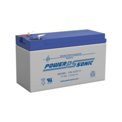 POWER SONIC Batería Ácido de Plomo, Sellada, Recargable, 12V, 7AH, 5 Años Vida Útil, Terminales tipo F1, Reconocida UL PS-1270-F1