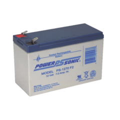 POWER SONIC Batería Ácido de Plomo, Sellada, Recargable, 12V, 7AH, 5 Años Vida Útil, Terminales tipo F2, Reconocida UL PS-1270-F2