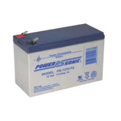 POWER SONIC Batería Ácido de Plomo, Sellada, Recargable, 12V, 7AH, 5 Años Vida Útil, Terminales tipo F2, Reconocida UL PS-1270-F2