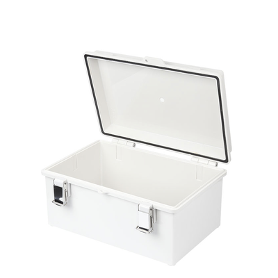 PRECISION Gabinete de Plástico ABS, Uso en Intemperie IP66 (350 x 460 x 160 mm) Cierre por Broche Inoxidable. MOD: PST-3546-16E