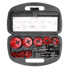 PRECISION Juego de 13 Brocas Sierra Bimetálica con Adaptadores y Estuche. (3/4", 7/8", 1-1/8", 1-3/8", 1-1/2", 1-3/4", 2", 2-1/4", 2-1/2") MOD: PST-C020-01