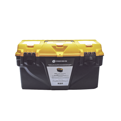 PRECISION Caja Porta Herramientas 44x26x23 cm Bicolor con Compartimientos para Tornillos. MOD: PST-H070-01
