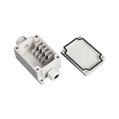 PRECISION Caja de Conexión Exterior con Conexión Lateral para 4 Líneas (doble tornillo). Incluye Glándulas. PST-TJ-4P