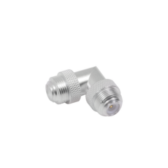 RF INDUSTRIES,LTD Adaptador Universal Macho UNIDAPT a Macho en Angulo Recto. Plata-Oro-Teflón. MOD: PT-4000-026