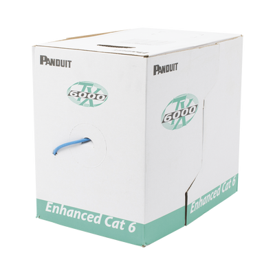 PANDUIT Bobina de Cable UTP 305 m. de Cobre, TX6000™ PanNet, Reelex, Azul, Categoría 6 Mejorado (23 AWG), LSZH (Bajo Humo, Cero Halógenos), de 4 pares MOD: PUL6004BU-FE