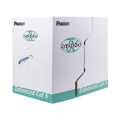 PANDUIT Bobina de Cable UTP 305 m. de Cobre, TX6000™ PanNet, Reelex, Azul, Categoría 6 Mejorado (23 AWG), PVC (CMR, Riser), de 4 pares MOD: PUR6004BU-FE