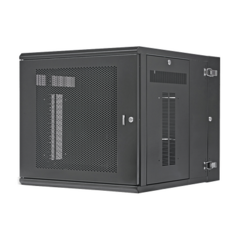 PANDUIT Gabinete PanZone de Montaje en Pared, de 19in, Puerta Perforada, 12 UR, 762mm de Profundidad, Color Negro MOD: PZWMC1230P