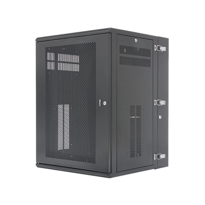 PANDUIT Gabinete PanZone de Montaje en Pared, de 19in, Puerta Ventilada, 18 UR, 635mm de Profundidad, Color Negro MOD: PZWMC18P